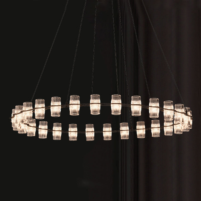 Modern Nordic Pendant Light Metal Linear Chandelier for Dining Room