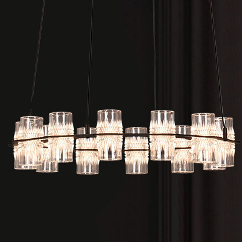 Modern Nordic Pendant Light Metal Linear Chandelier for Dining Room