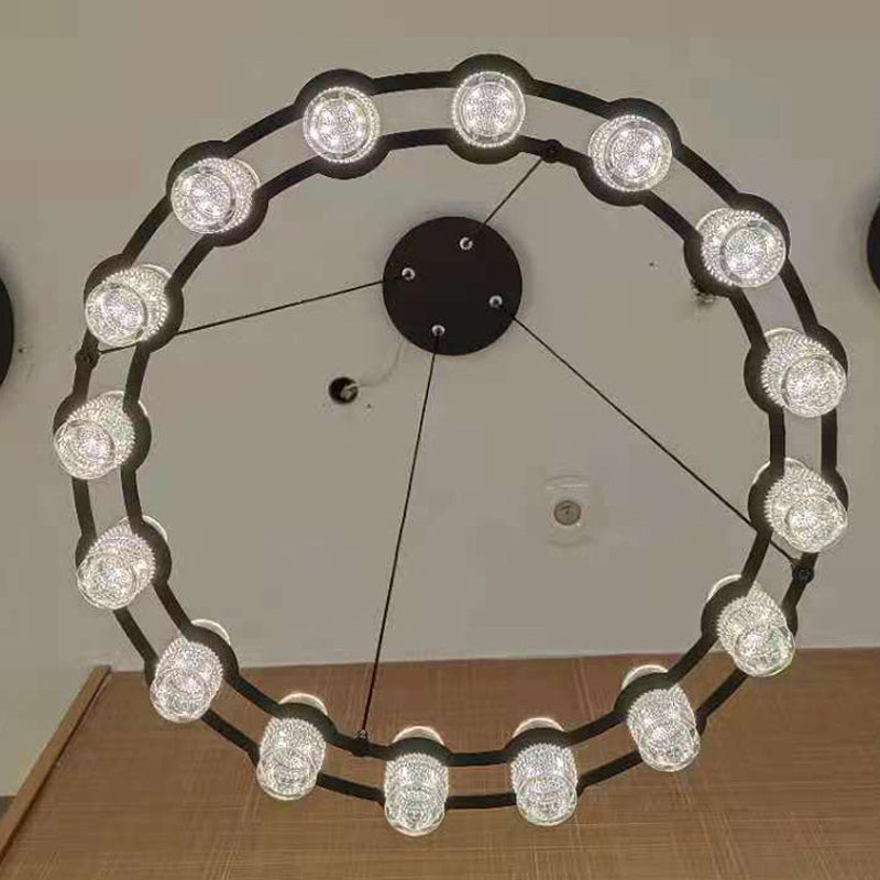 Modern Nordic Pendant Light Metal Linear Chandelier for Dining Room