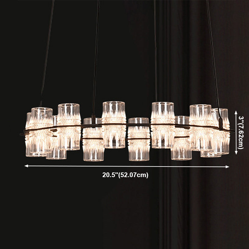 Modern Nordic Pendant Light Metal Linear Chandelier for Dining Room