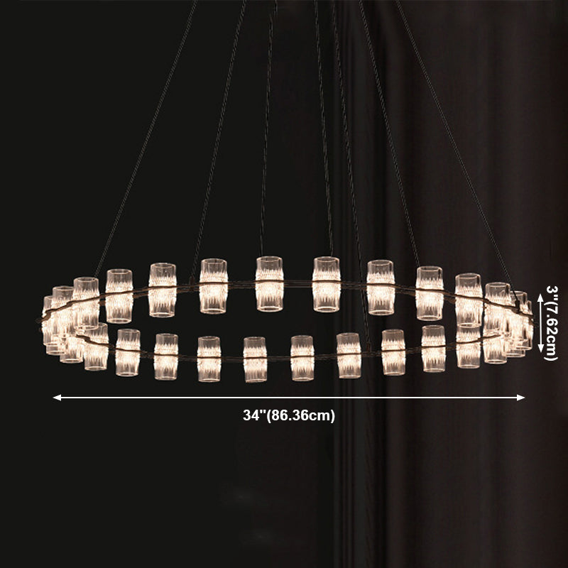 Modern Nordic Pendant Light Metal Linear Chandelier for Dining Room