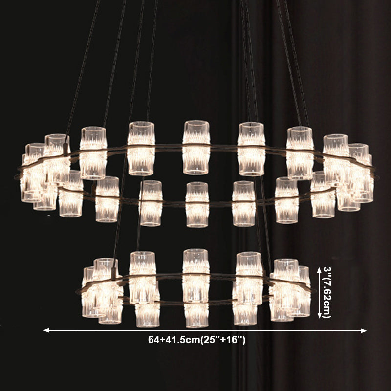 Modern Nordic Pendant Light Metal Linear Chandelier for Dining Room