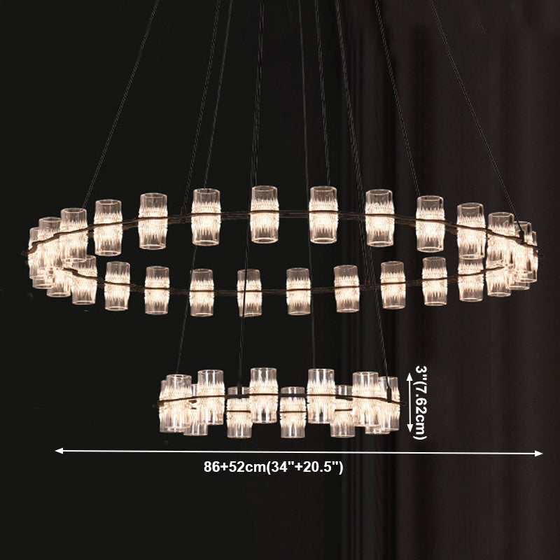 Modern Nordic Pendant Light Metal Linear Chandelier for Dining Room