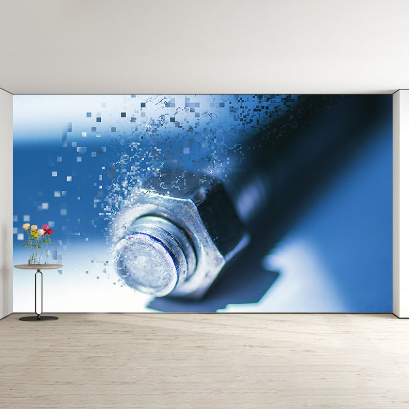 Metal Nut Industrial Mural Wallpaper for Cafeteria Living Room, Waterproofing