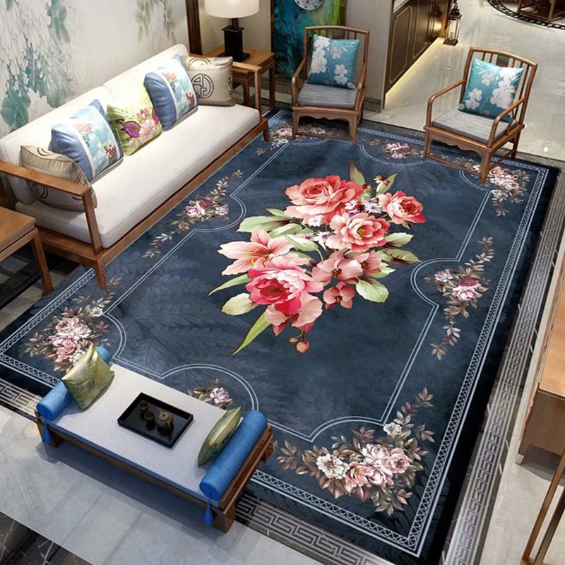 Modern European Carpet Antique Pattern Polyester Area Rug Non-Slip Backing Rugu for Home Decor