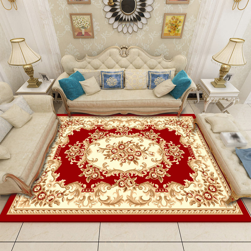 Europese woonkamer tapijt Medaillon Afdrukken Polyester Area Tapijt Anti-slip Easy Care Tapijt