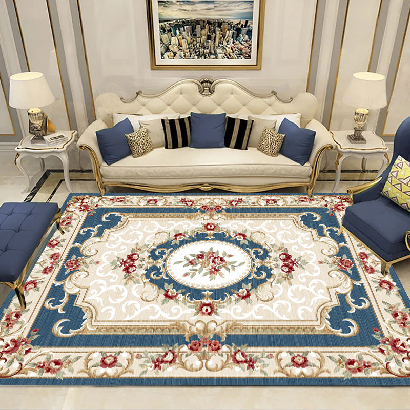 Europese woonkamer tapijt Medaillon Afdrukken Polyester Area Tapijt Anti-slip Easy Care Tapijt
