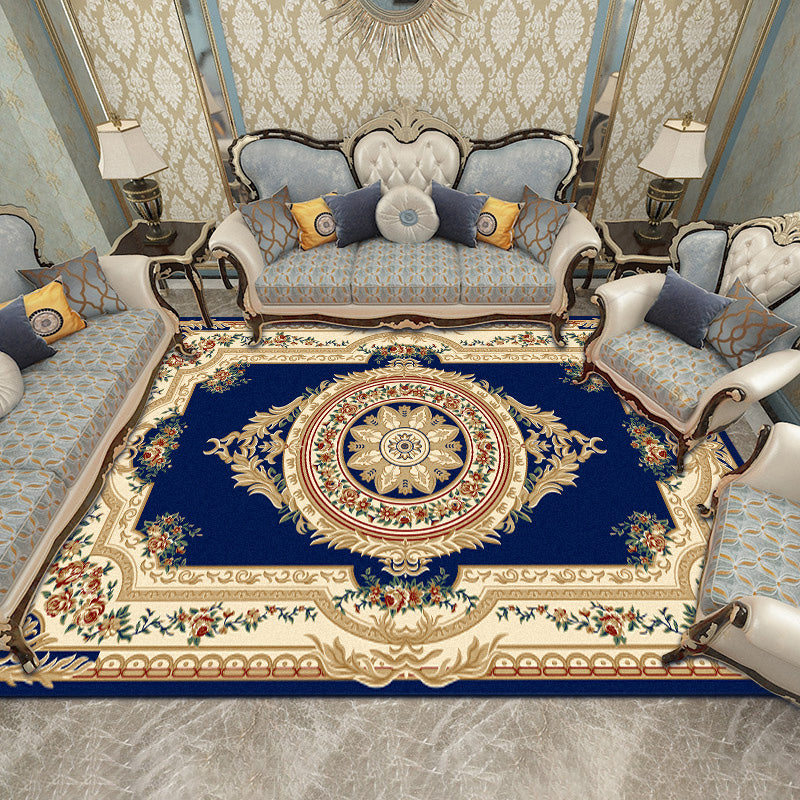 Europese woonkamer tapijt Medaillon Afdrukken Polyester Area Tapijt Anti-slip Easy Care Tapijt