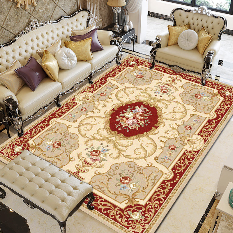 Europese woonkamer tapijt Medaillon Afdrukken Polyester Area Tapijt Anti-slip Easy Care Tapijt