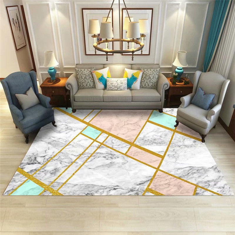 Modern Carpet Trendy Abstract Pattern Polyester Area Rug Stain Resistant Rug for Living Room