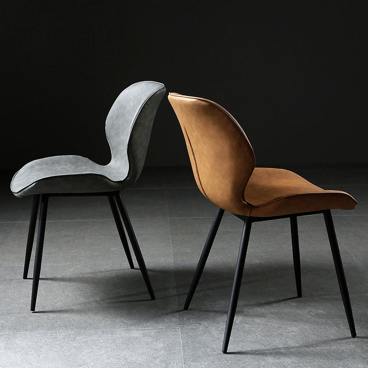 PU Leather Scandinavian Side Chair Wingback Matte Finish Dining Chair(Set of 4)