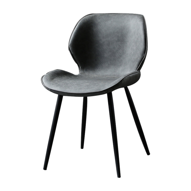 PU Leather Scandinavian Side Chair Wingback Matte Finish Dining Chair(Set of 4)