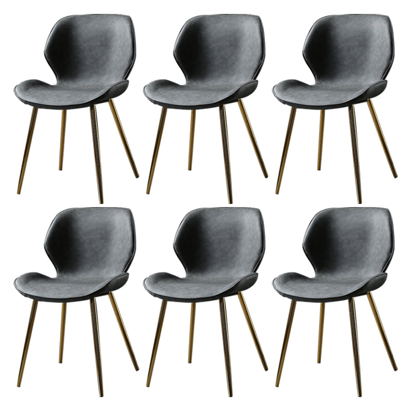 PU Leather Scandinavian Side Chair Wingback Matte Finish Dining Chair(Set of 4)