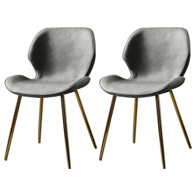 PU Leather Scandinavian Side Chair Wingback Matte Finish Dining Chair(Set of 4)