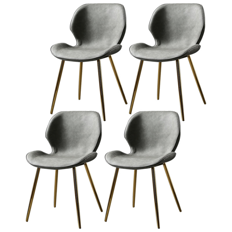 PU Leather Scandinavian Side Chair Wingback Matte Finish Dining Chair(Set of 4)