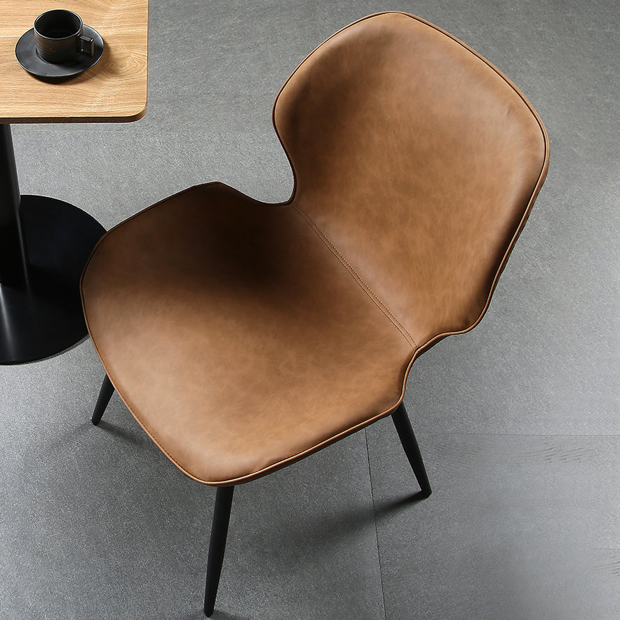 PU Leather Scandinavian Side Chair Wingback Matte Finish Dining Chair(Set of 4)