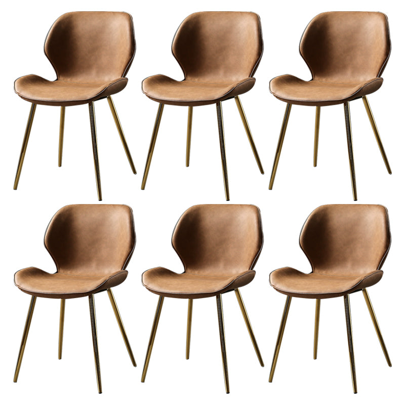 PU Leather Scandinavian Side Chair Wingback Matte Finish Dining Chair(Set of 4)