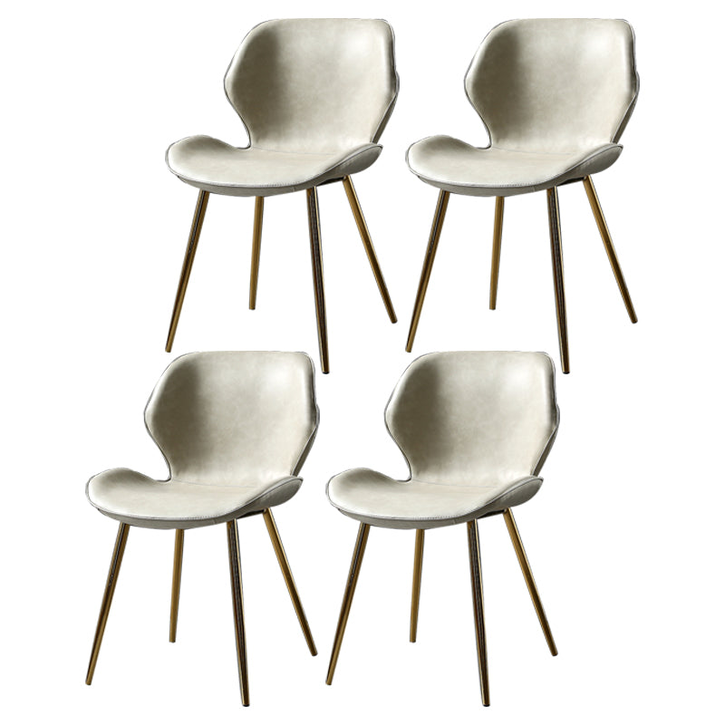 PU Leather Scandinavian Side Chair Wingback Matte Finish Dining Chair(Set of 4)