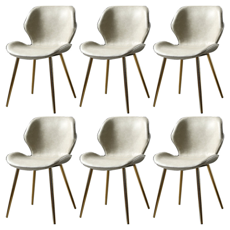PU Leather Scandinavian Side Chair Wingback Matte Finish Dining Chair(Set of 4)