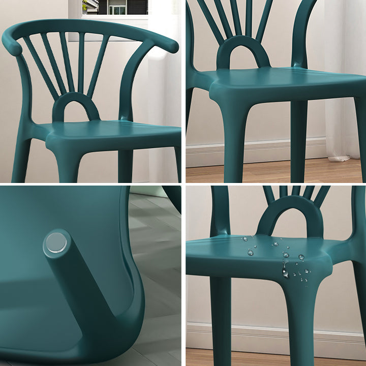 Chaise de salle à manger à dossier en plastique, finition mate, chaise latérale contemporaine à la maison