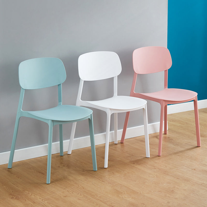 Sillas de comedor de plástico de estilo moderno, silla apilable de comedor con respaldo abierto para cocina (juego de 4)