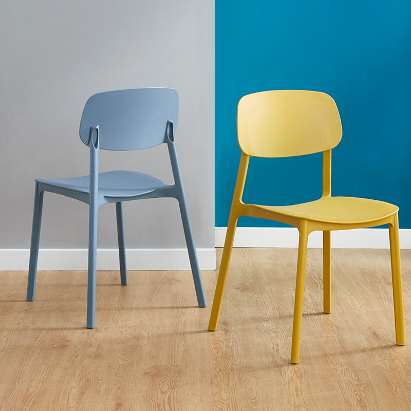 Sillas de comedor de plástico de estilo moderno, silla apilable de comedor con respaldo abierto para cocina (juego de 4)