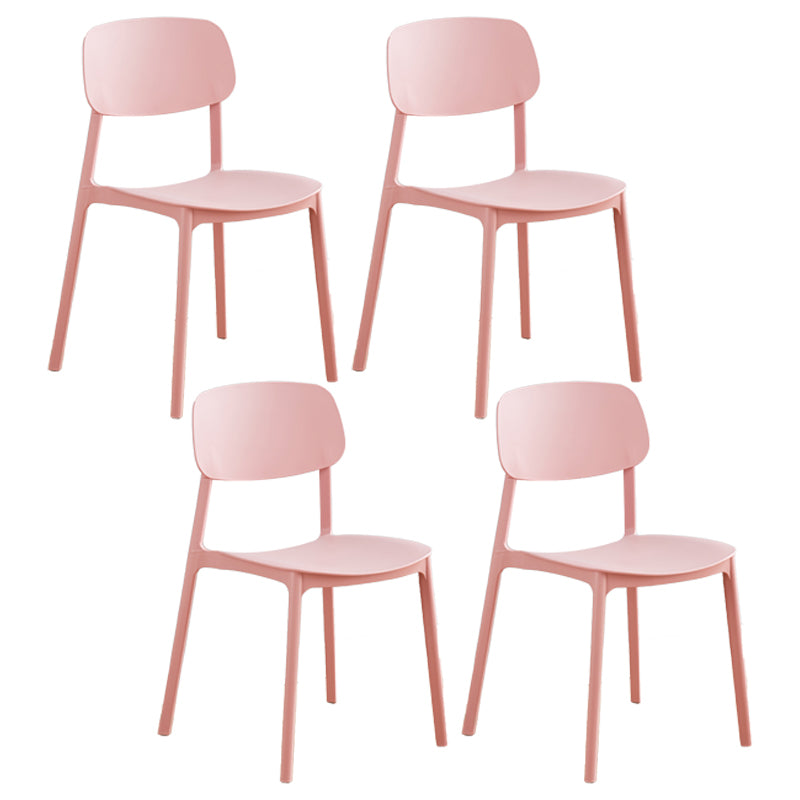 Sillas de comedor de plástico de estilo moderno, silla apilable de comedor con respaldo abierto para cocina (juego de 4)
