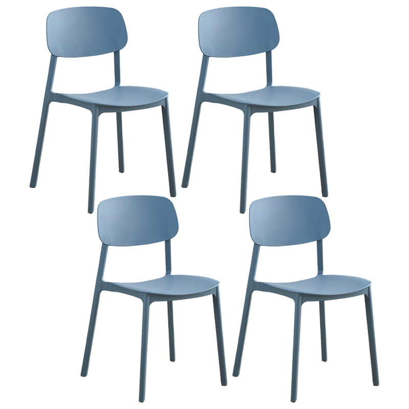 Sillas de comedor de plástico de estilo moderno, silla apilable de comedor con respaldo abierto para cocina (juego de 4)