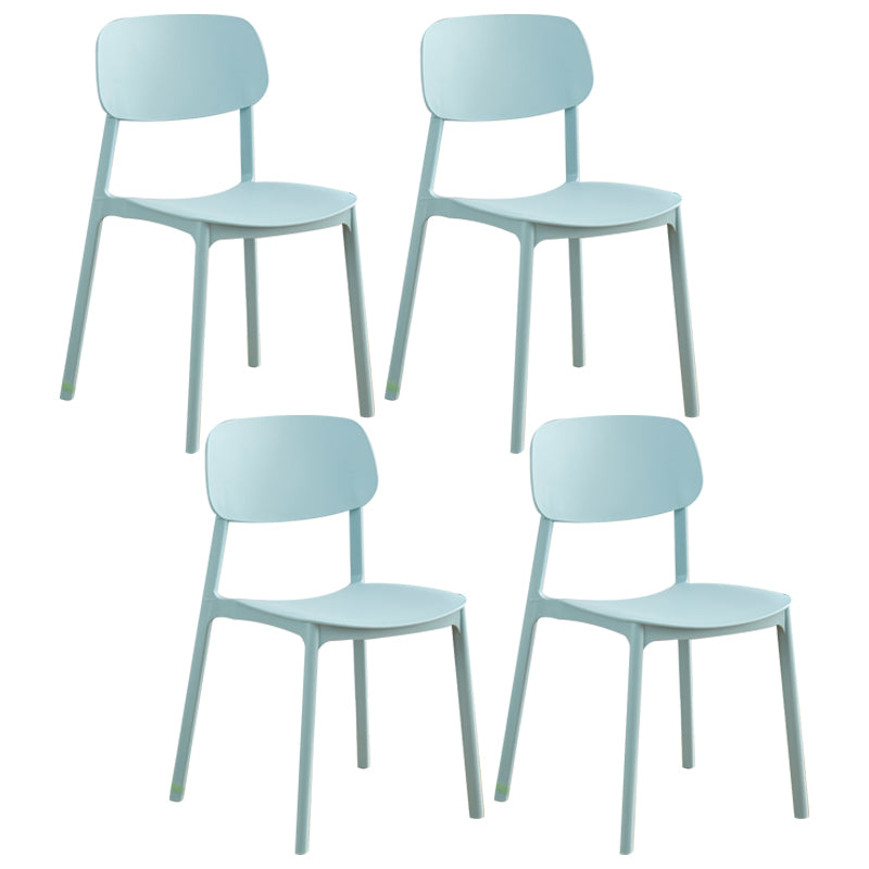 Sillas de comedor de plástico de estilo moderno, silla apilable de comedor con respaldo abierto para cocina (juego de 4)