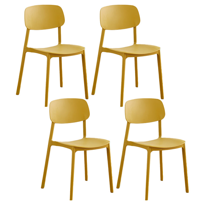 Sillas de comedor de plástico de estilo moderno, silla apilable de comedor con respaldo abierto para cocina (juego de 4)