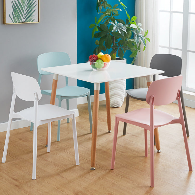 Sillas de comedor de plástico de estilo moderno, silla apilable de comedor con respaldo abierto para cocina (juego de 4)