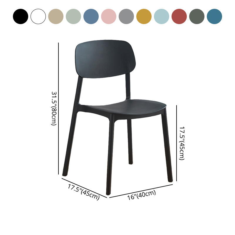 Sillas de comedor de plástico de estilo moderno, silla apilable de comedor con respaldo abierto para cocina (juego de 4)
