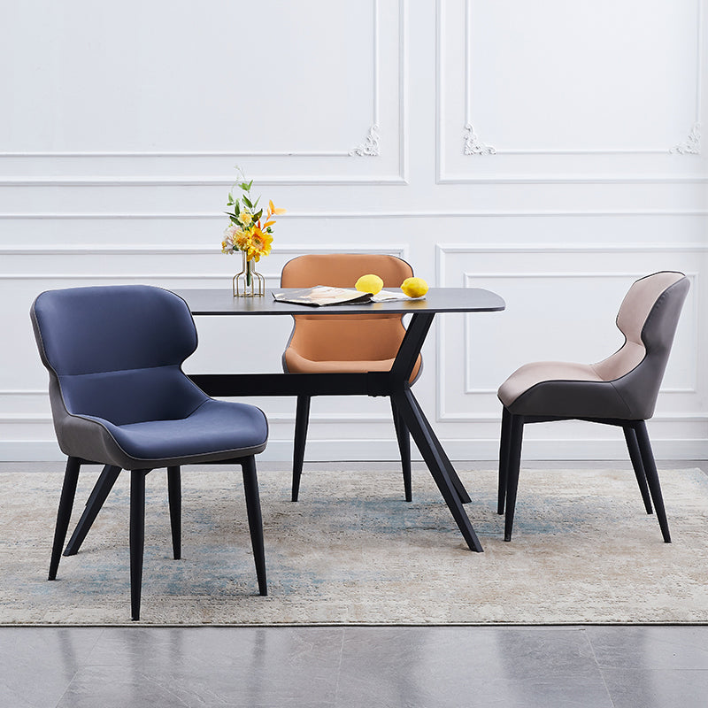 Contemporary Style Kitchen Metal Dining Chairs Dining Wingback Arm Side Chairs