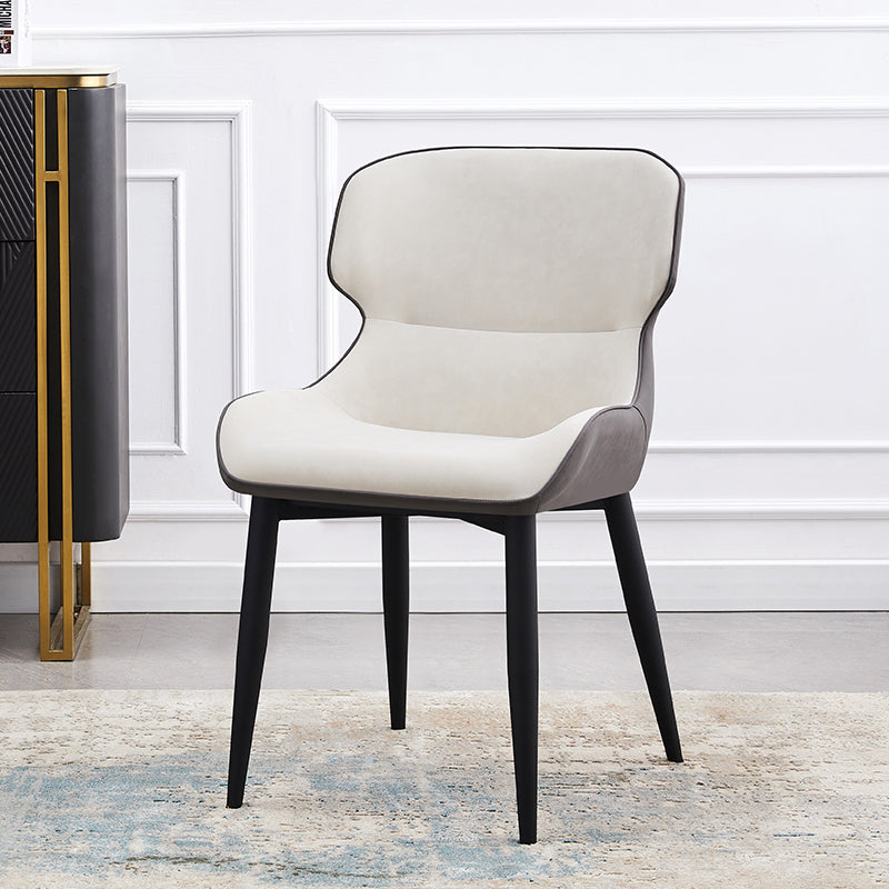 Contemporary Style Kitchen Metal Dining Chairs Dining Wingback Arm Side Chairs