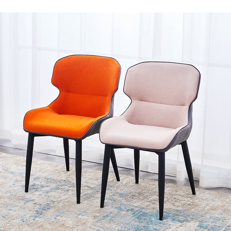 Contemporary Style Kitchen Metal Dining Chairs Dining Wingback Arm Side Chairs