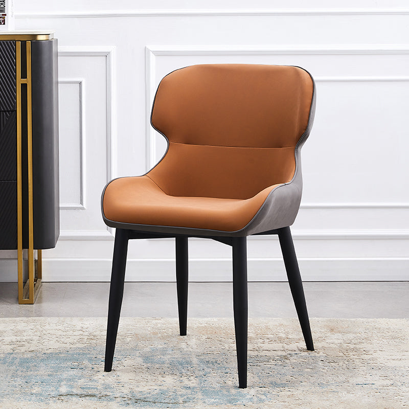 Contemporary Style Kitchen Metal Dining Chairs Dining Wingback Arm Side Chairs