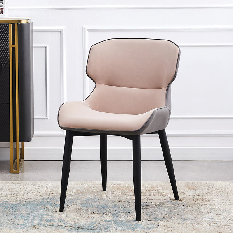 Contemporary Style Kitchen Metal Dining Chairs Dining Wingback Arm Side Chairs