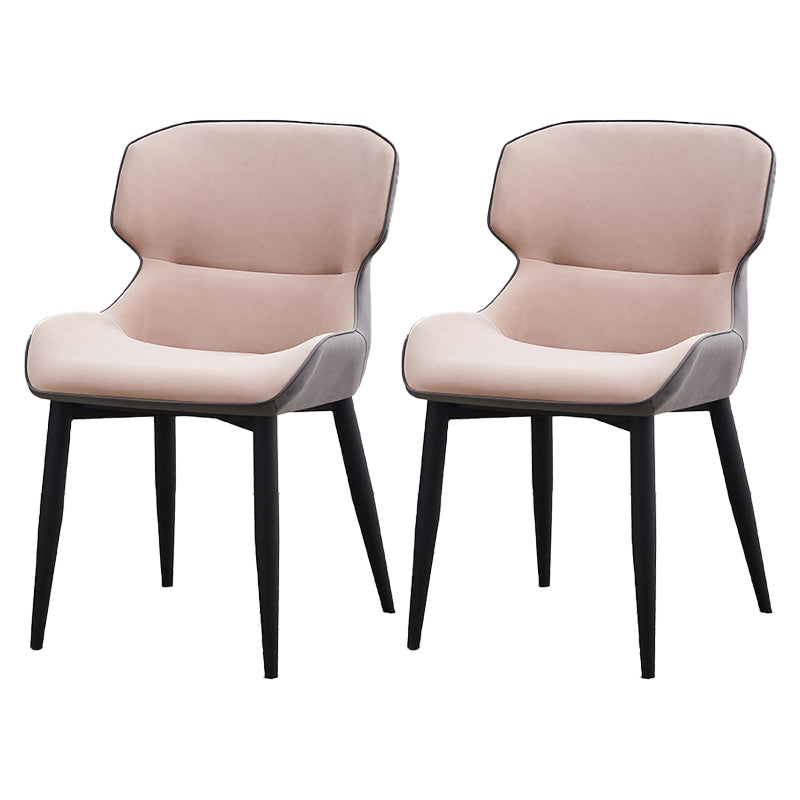 Contemporary Style Kitchen Metal Dining Chairs Dining Wingback Arm Side Chairs