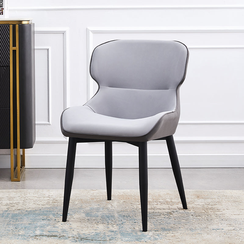 Contemporary Style Kitchen Metal Dining Chairs Dining Wingback Arm Side Chairs