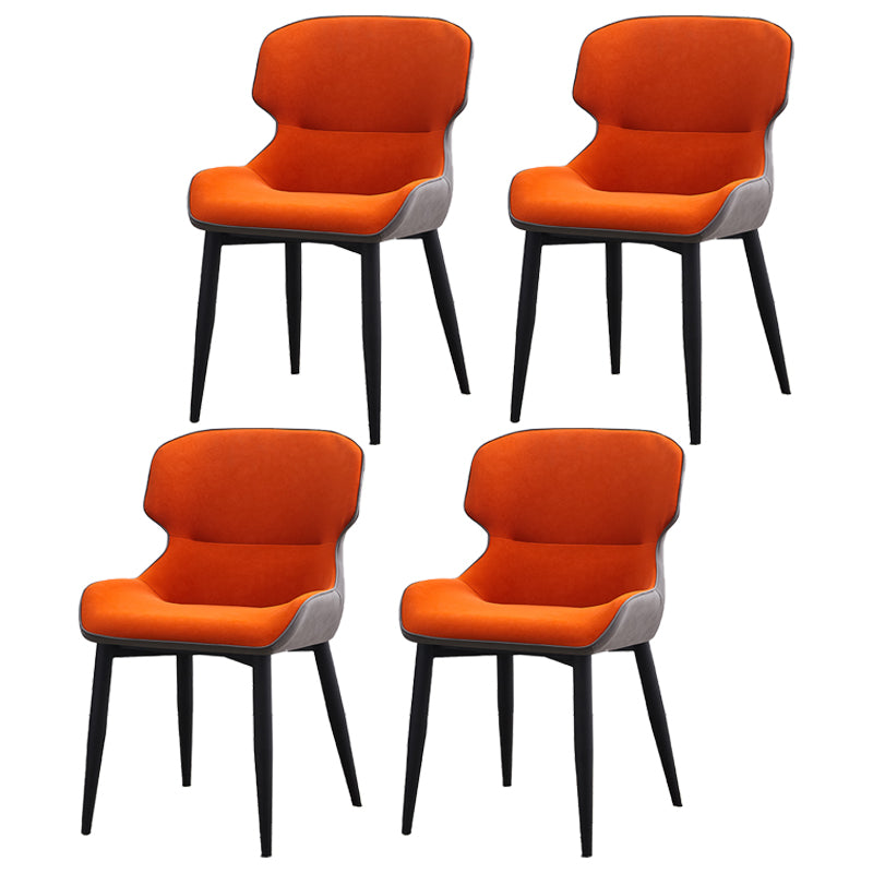 Contemporary Style Kitchen Metal Dining Chairs Dining Wingback Arm Side Chairs