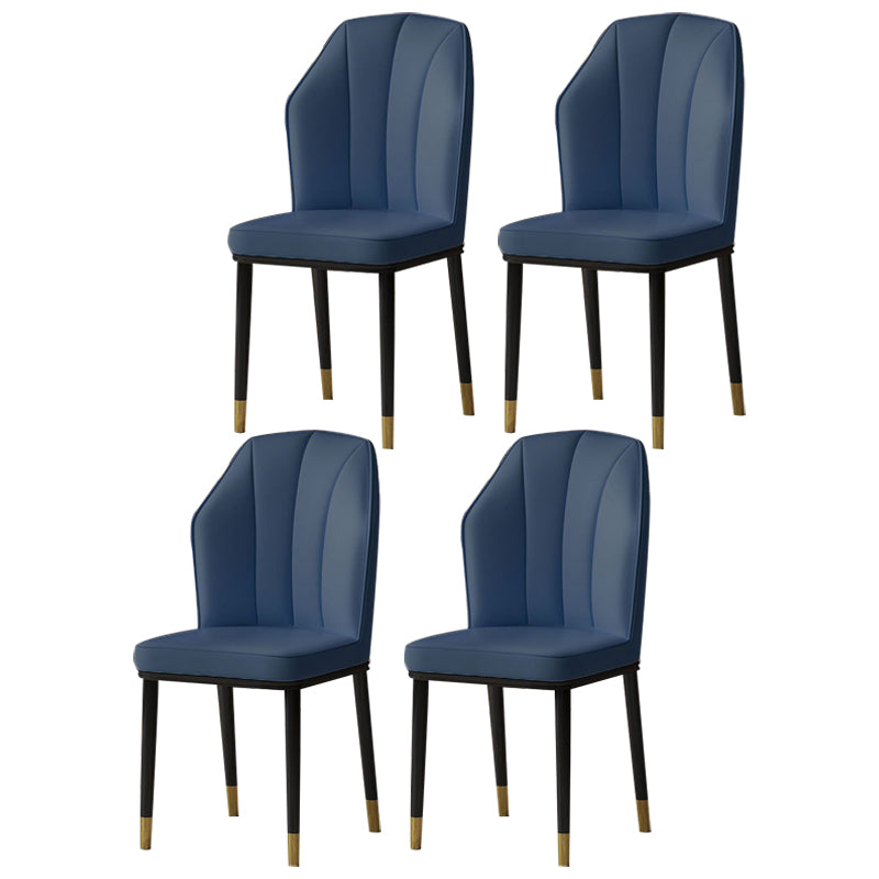 Chaise d'appoint scandinave pour salle à manger rembourrée en métal à oreilles (Ensemble de 4)