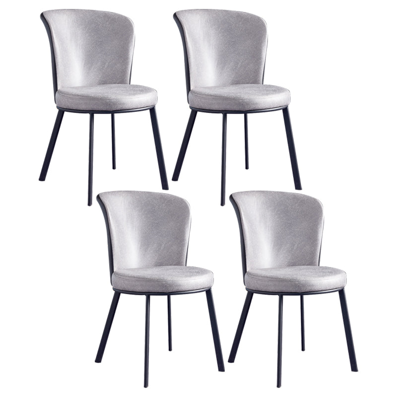 Silla de comedor contemporánea de metal, silla lateral sin brazos para comedor con respaldo lateral