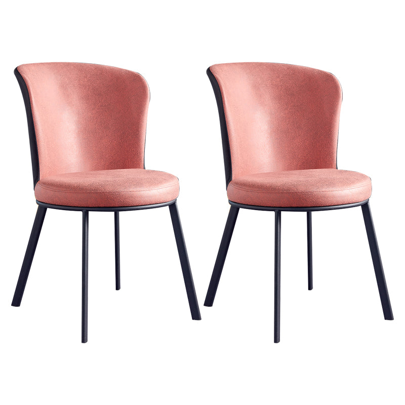 Silla de comedor contemporánea de metal, silla lateral sin brazos para comedor con respaldo lateral