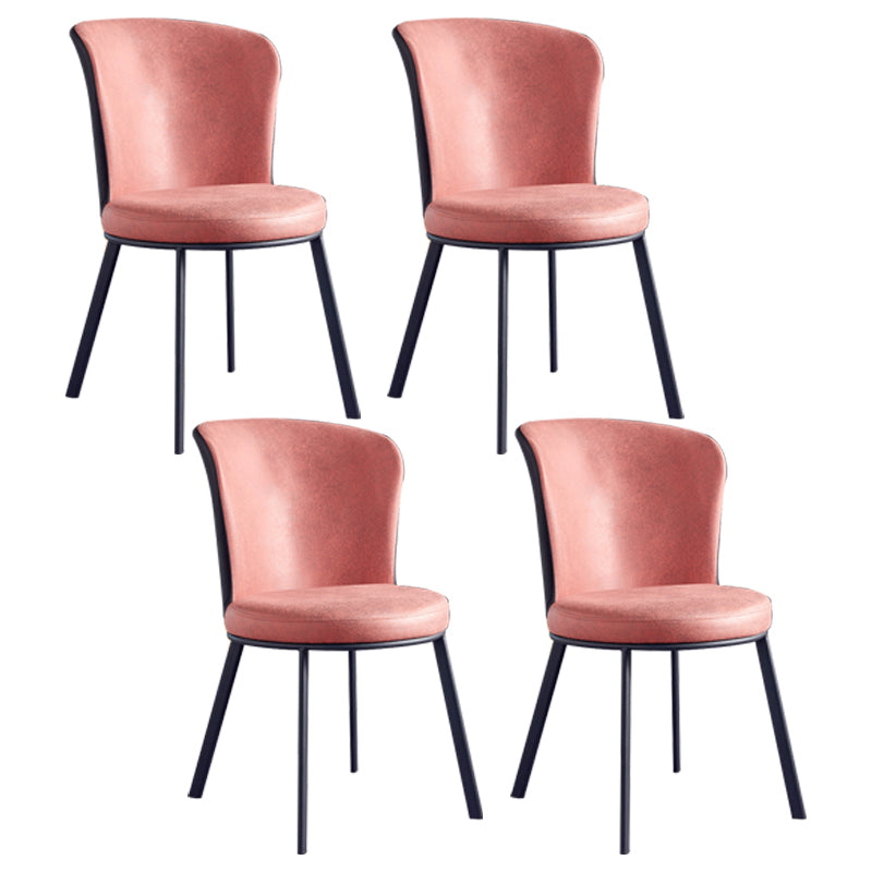 Silla de comedor contemporánea de metal, silla lateral sin brazos para comedor con respaldo lateral