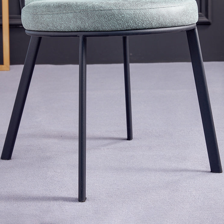 Silla de comedor contemporánea de metal, silla lateral sin brazos para comedor con respaldo lateral