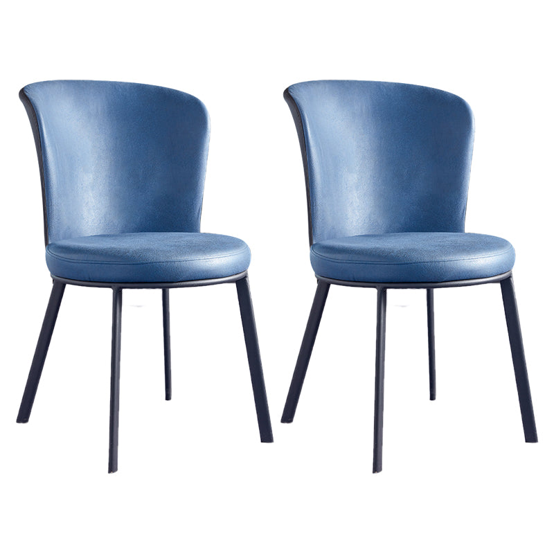 Silla de comedor contemporánea de metal, silla lateral sin brazos para comedor con respaldo lateral