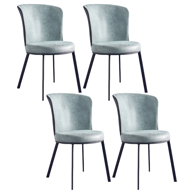 Silla de comedor contemporánea de metal, silla lateral sin brazos para comedor con respaldo lateral