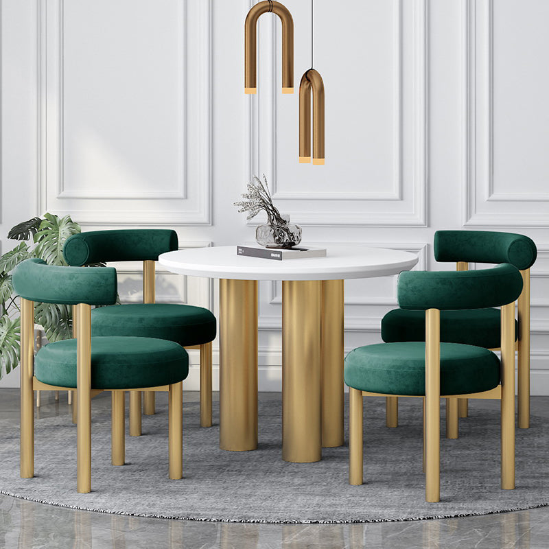 Hedendaagse stijl gestoffeerde armloze eetkamerstoelen open voor de achterkant van de achterste zijstoelen