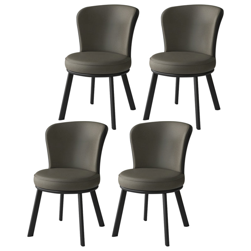 Chaise d'appoint en Faux cuir de Style moderne, chaises de salle à manger sans accoudoirs à dossier solide pour la cuisine