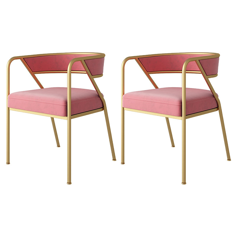 Fauteuils rembourrés de luxe de style scandinave Chaise d'appoint à dossier ouvert (Ensemble de 2)